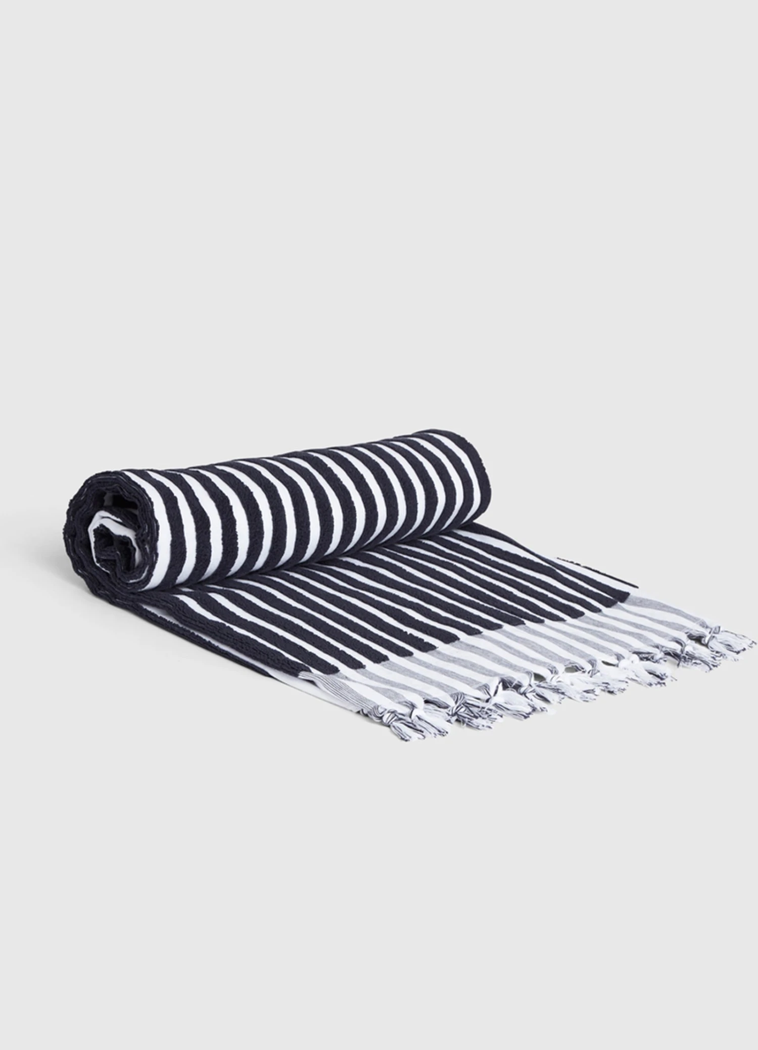 Marina Stripe Towel - True Navy 3 Marina Stripe Towel - True Navy