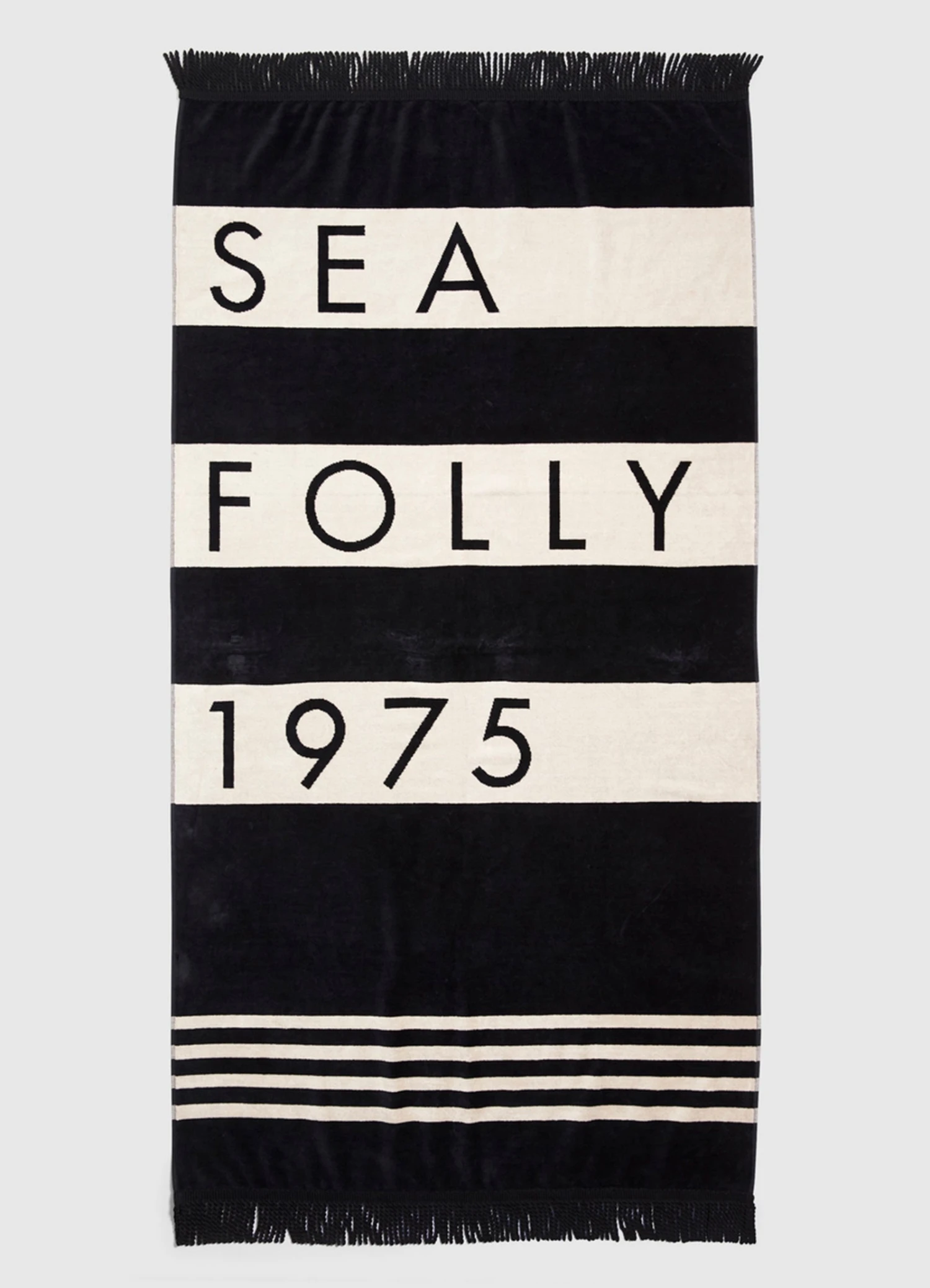 Folly Stripe Towel - Black 3 Folly Stripe Towel - Black