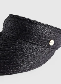 Raffia Visor - Black 16 Raffia Visor - Black -Fashion Swimwear Store 71802 HT Black 4