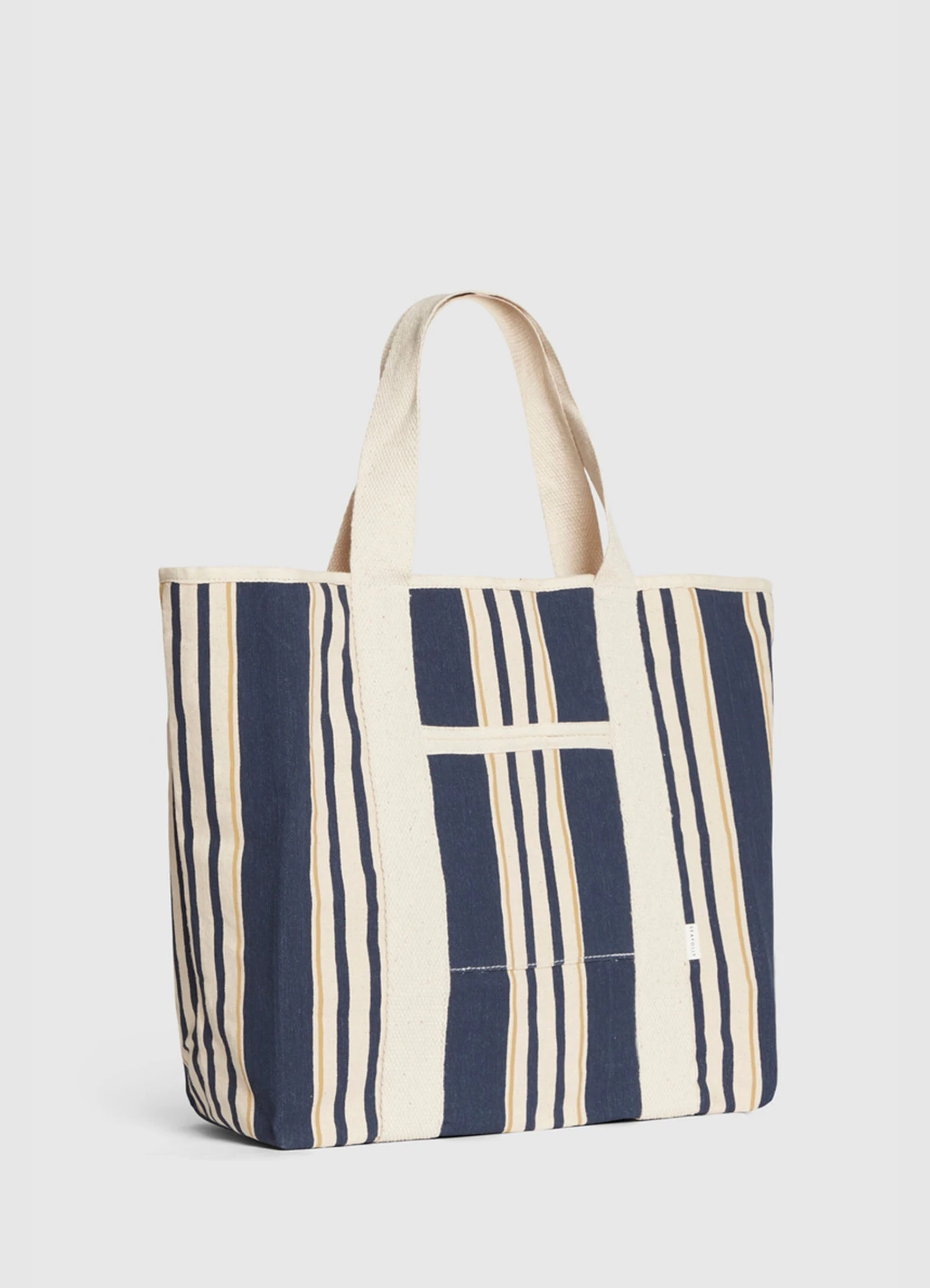 Multi Stripe Canvas Tote - True Navy 4 Multi Stripe Canvas Tote - True Navy - Image 2