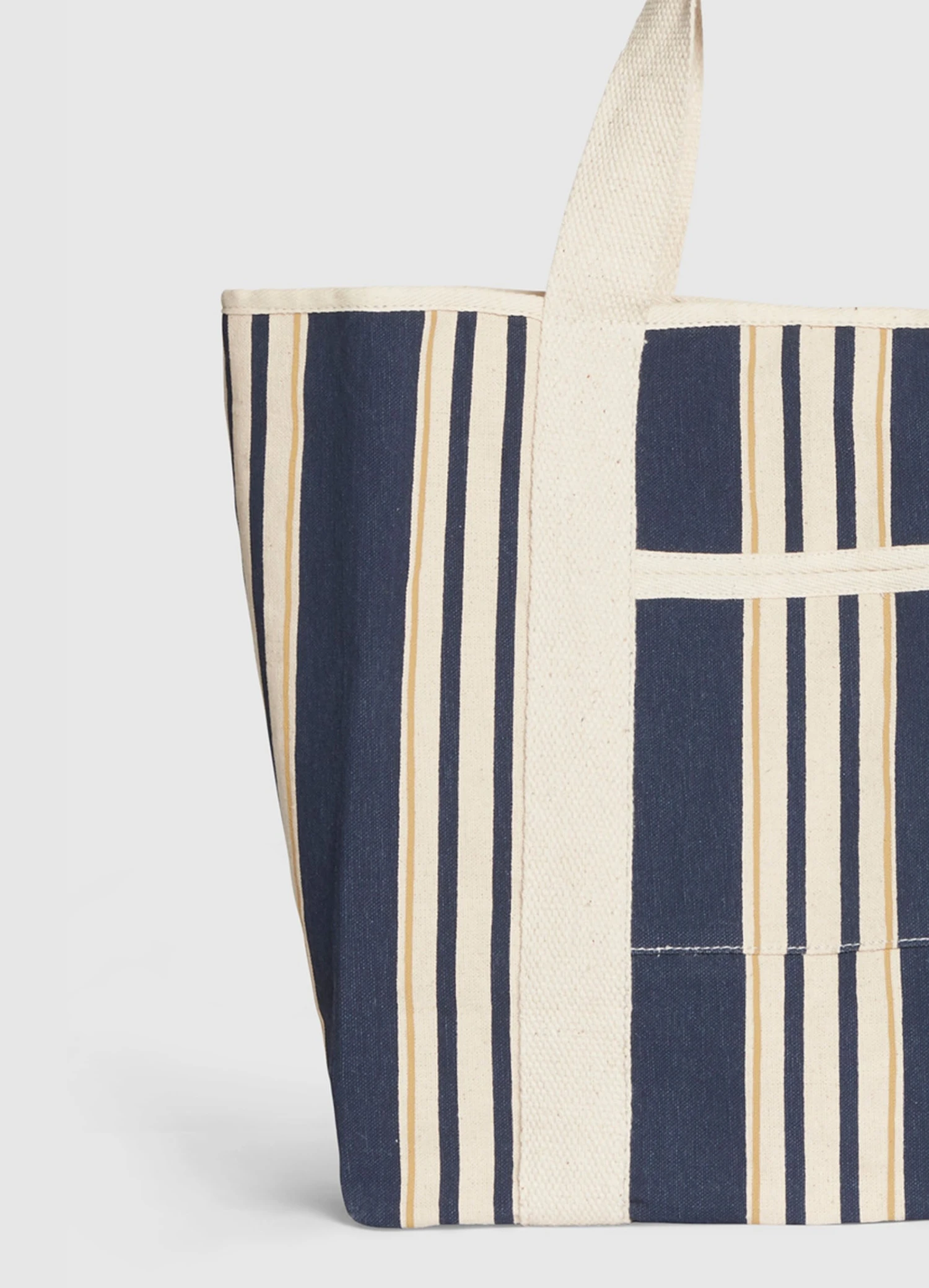 Multi Stripe Canvas Tote - True Navy 5 Multi Stripe Canvas Tote - True Navy - Image 3