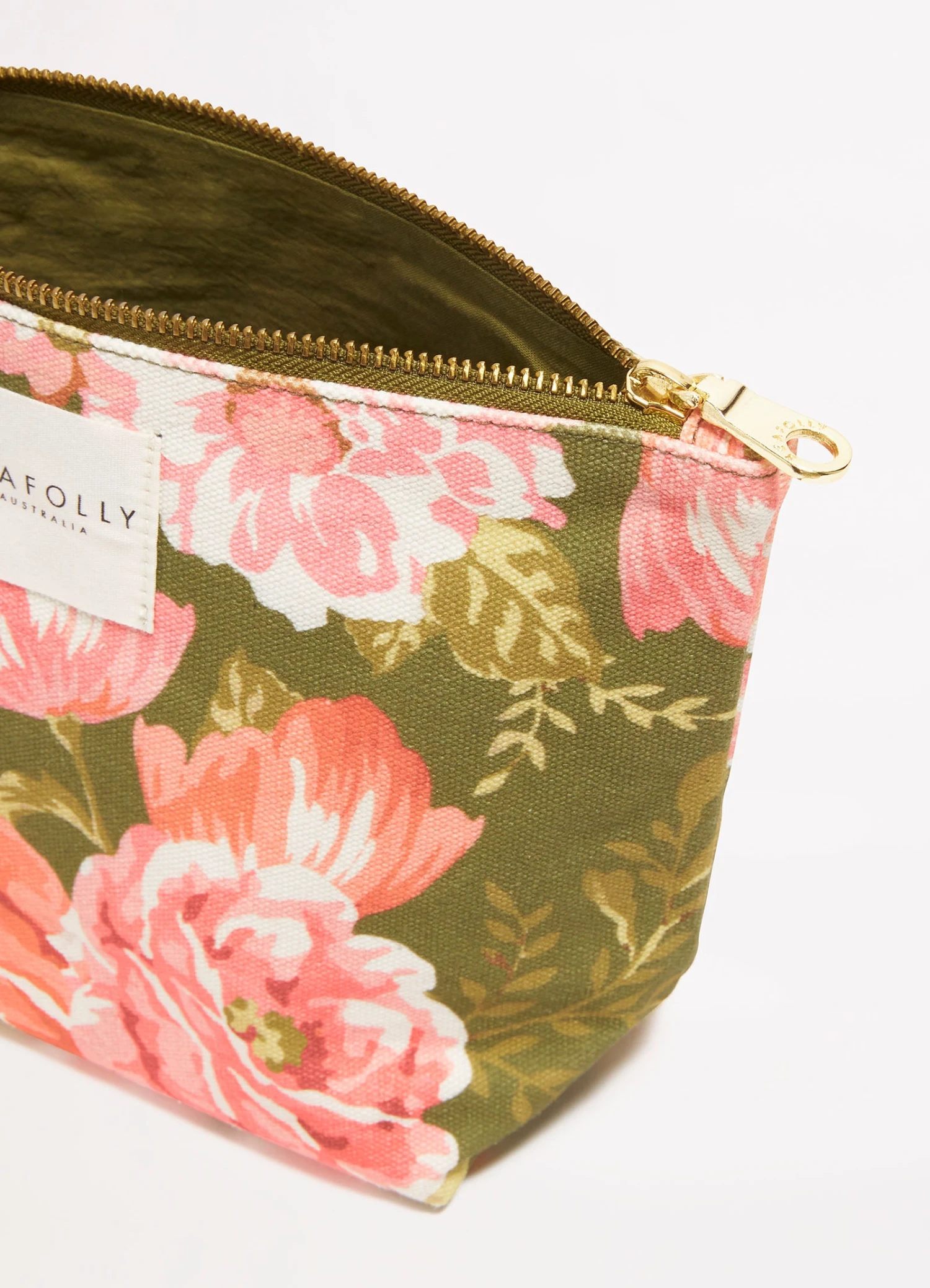 Paradise Garden Canvas Pouch - Avocado 5 Paradise Garden Canvas Pouch - Avocado - Image 3