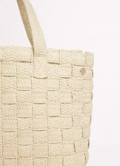 Criss Cross Woven Tote - Natural -Fashion Swimwear Store 71861 BG Natural 3