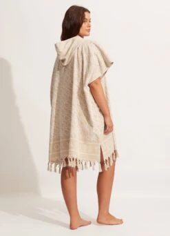 SF Monogram Towel Poncho - Natural -Fashion Swimwear Store 71867 TL Natural 5