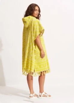 SF Monogram Towel Poncho - Wild Lime -Fashion Swimwear Store 71867 TL Wild 20Lime 3
