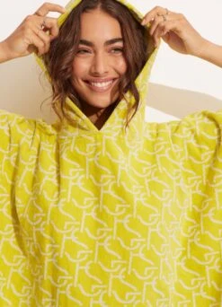 SF Monogram Towel Poncho - Wild Lime -Fashion Swimwear Store 71867 TL Wild 20Lime 4