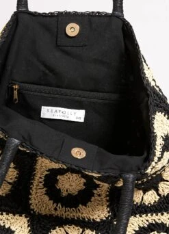 Crochet Tote - Black/Natural 10 Crochet Tote - Black/Natural -Fashion Swimwear Store 71885 BG Black 21Natu 4