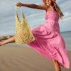 Plaited Rope Tote - Celery 2 Plaited Rope Tote - Celery -Fashion Swimwear Store 71890 BG Celery 1