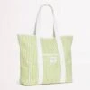 Stripe Tote Bag - Soft Olive -Fashion Swimwear Store 71936 BG SoftOlive 3