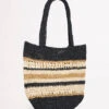 Woven Stripe Basket - Black 1 Woven Stripe Basket - Black -Fashion Swimwear Store 71948 BG Black 3