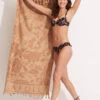 Silk Road Jacquard Beach Towel - Camel