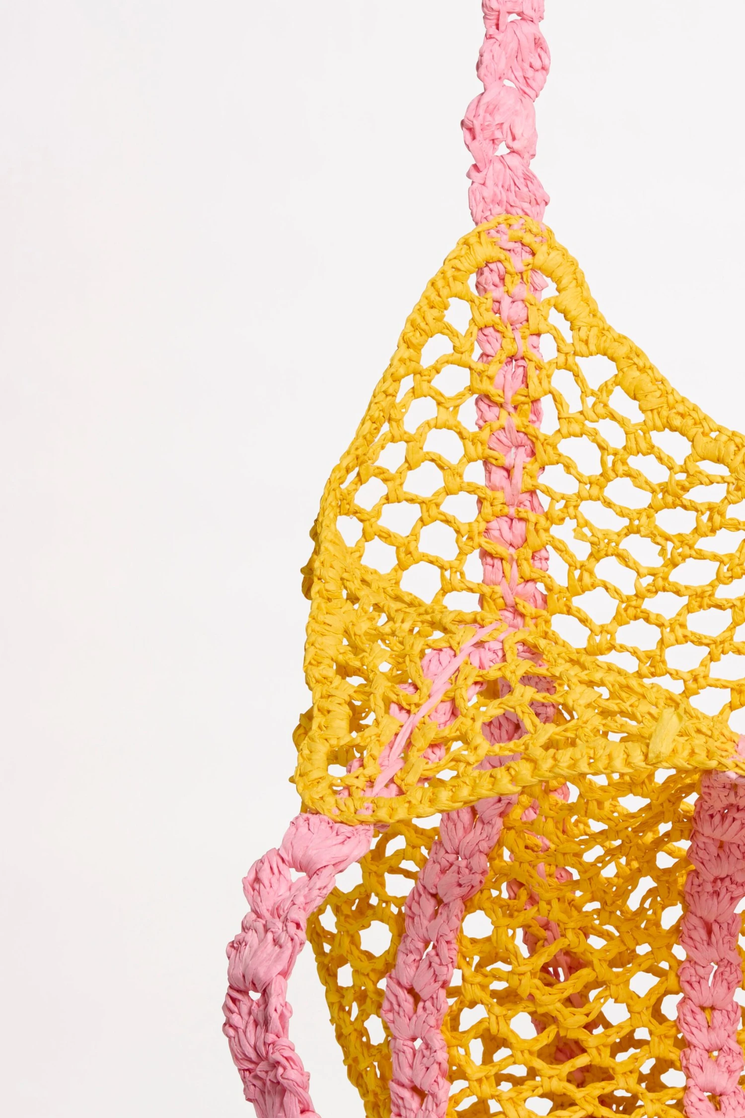 Waves Woven Tote - Pink/Yellow 5 Waves Woven Tote - Pink/Yellow - Image 3