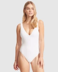 Sea Dive Deep V Neck One Piece 11 Sea Dive Deep V Neck One Piece -Fashion Swimwear Store I 10974 861 White 1