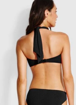 Seafolly Halter Bandeau Bikini Top - Black 5 Seafolly Halter Bandeau Bikini Top - Black -Fashion Swimwear Store S3816 065 Black 2